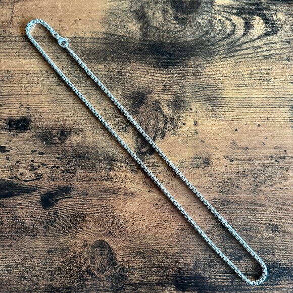 David Yurman Box Chain Necklace in Sterling Silver - 3.6mm - 22" - Picture 1 of 13